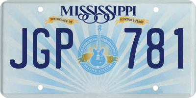 MS license plate JGP781