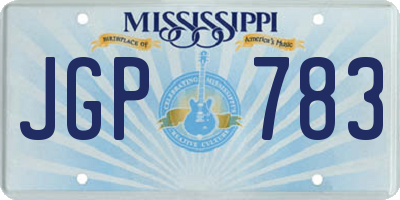 MS license plate JGP783
