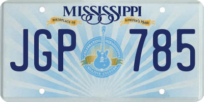 MS license plate JGP785