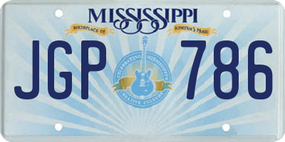 MS license plate JGP786