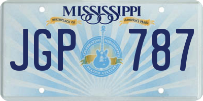 MS license plate JGP787