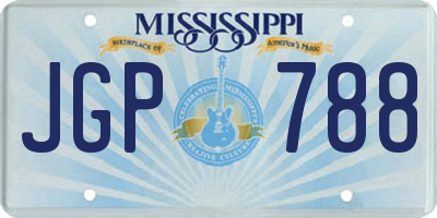 MS license plate JGP788