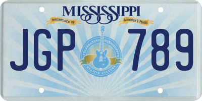 MS license plate JGP789