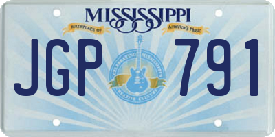 MS license plate JGP791