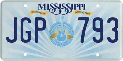 MS license plate JGP793