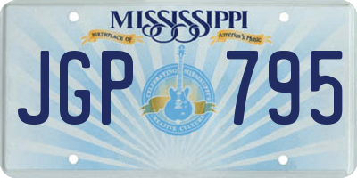 MS license plate JGP795