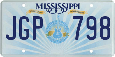 MS license plate JGP798
