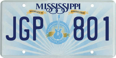 MS license plate JGP801