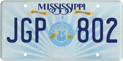 MS license plate JGP802