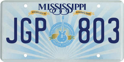 MS license plate JGP803