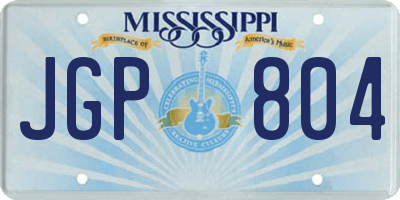 MS license plate JGP804