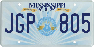 MS license plate JGP805