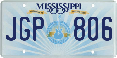 MS license plate JGP806
