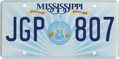 MS license plate JGP807