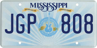 MS license plate JGP808