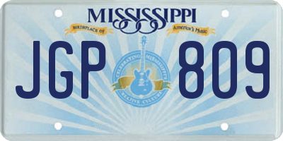 MS license plate JGP809