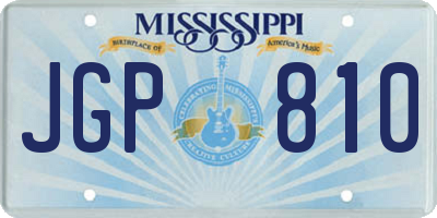 MS license plate JGP810
