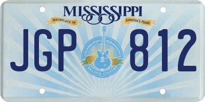 MS license plate JGP812
