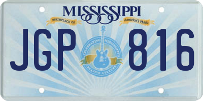 MS license plate JGP816