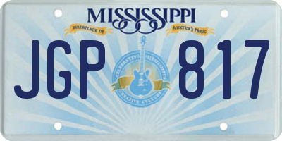 MS license plate JGP817