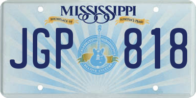 MS license plate JGP818