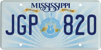 MS license plate JGP820