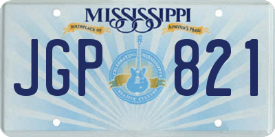 MS license plate JGP821