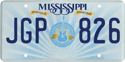 MS license plate JGP826