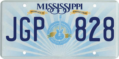 MS license plate JGP828