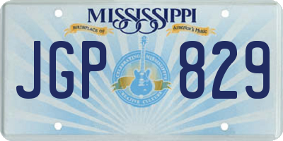 MS license plate JGP829