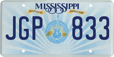 MS license plate JGP833