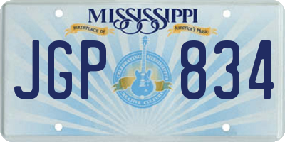 MS license plate JGP834