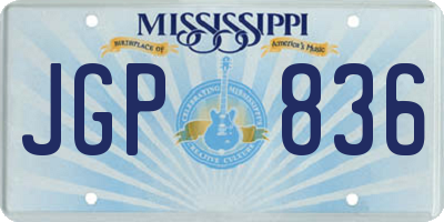 MS license plate JGP836