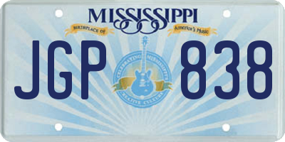 MS license plate JGP838