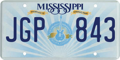 MS license plate JGP843
