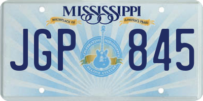 MS license plate JGP845