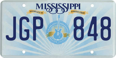 MS license plate JGP848