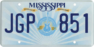 MS license plate JGP851
