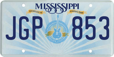 MS license plate JGP853