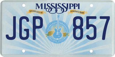 MS license plate JGP857