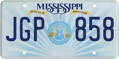 MS license plate JGP858
