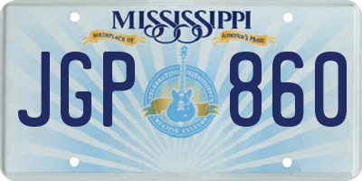 MS license plate JGP860
