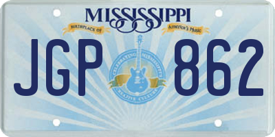 MS license plate JGP862
