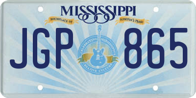 MS license plate JGP865