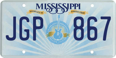 MS license plate JGP867