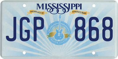 MS license plate JGP868