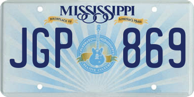 MS license plate JGP869