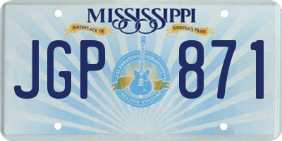 MS license plate JGP871