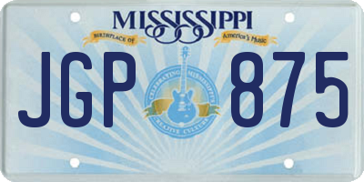 MS license plate JGP875