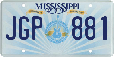 MS license plate JGP881